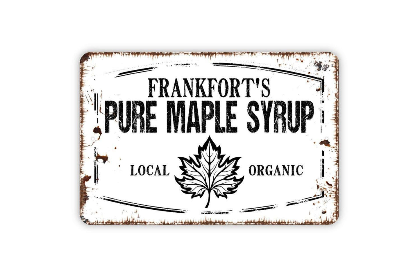 Personalized Pure Maple Syrup Sign | Custom Farmhouse Kitchen Sign | Rustic Cabin Wall Decor | Metal Sign or Vinyl Sticker | Country Home