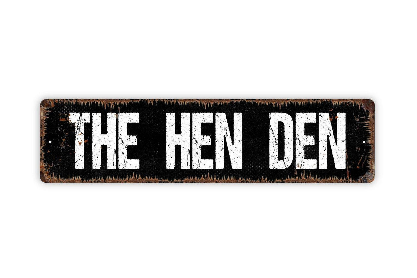 The Hen Den Sign - Chicken Coop Rooster Farm Fresh Eggs Vinyl Sticker Or  Street Metal Sign or Door Name Plate Plaque