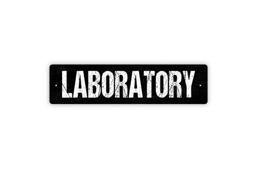 Laboratory Sign - Metal Vinyl Sticker Or  Street Sign or Door Name Plate Plaque