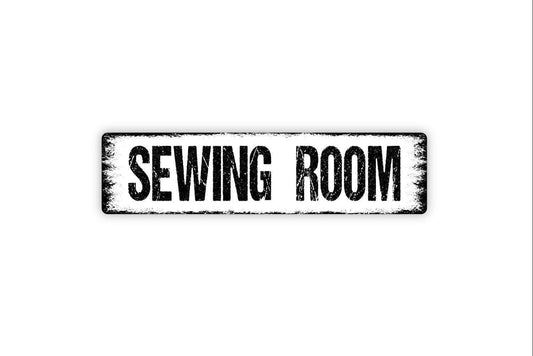 Sewing Room Sign - Hobby Sew Quilt Stitch She Shed Vinyl Sticker Or  Street Metal Sign or Door Name Plate Plaque