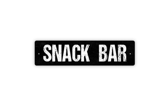 Snack Bar Sign - Kitchen Pantry Concessions Candy Soda Treats Vinyl Sticker Or  Street Metal Sign or Door Name Plate Plaque