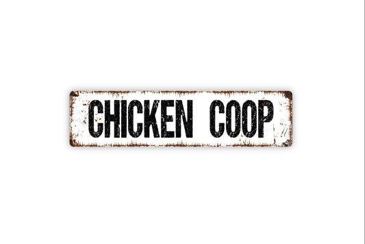 Chicken Coop Sign Metal or Vinyl Sticker | Farmhouse Hen House Decor | Farm Fresh Eggs Sign | Funny Backyard Chicken Sign | Barn Wall Art