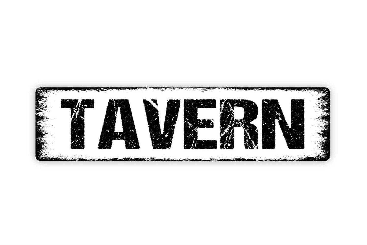 Tavern Sign – Rustic Farmhouse Bar Pub Wall Decor – Home Basement Man Cave Entertainment Room Sign – Metal Sign or Sticker