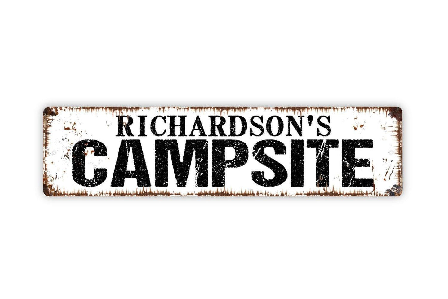 Personalized Campsite Sign, Custom Metal Sign, Vinyl Sticker Or  Street Sign or Door Name Plate Plaque