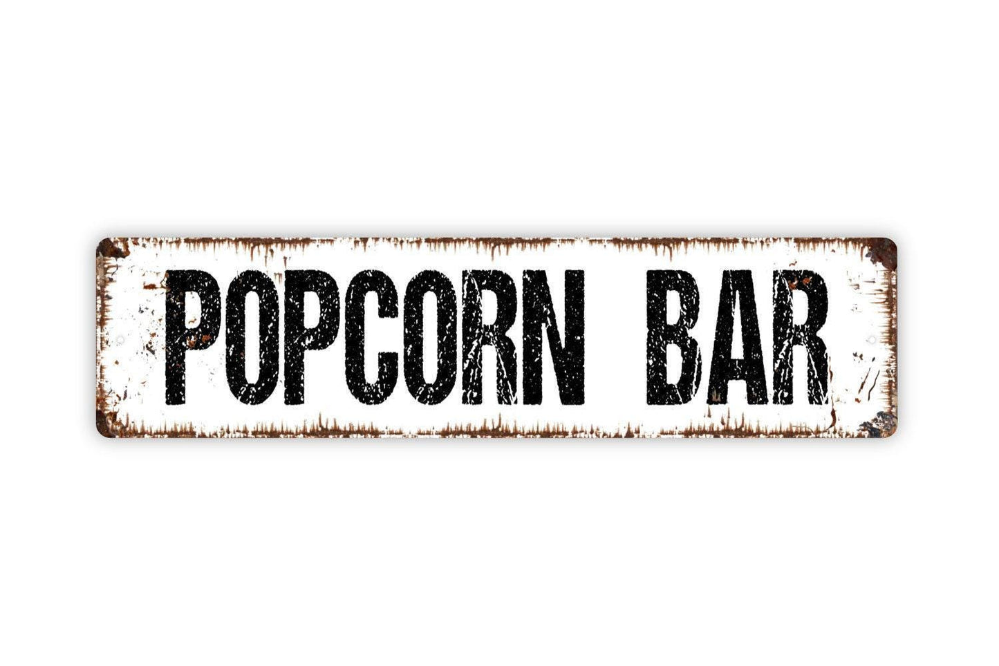 Popcorn Bar Sign - Kitchen Pantry Snacks Self Serve Candy Soda Pop Buttery Vinyl Sticker Or  Street Metal Sign or Door Name Plate Plaque