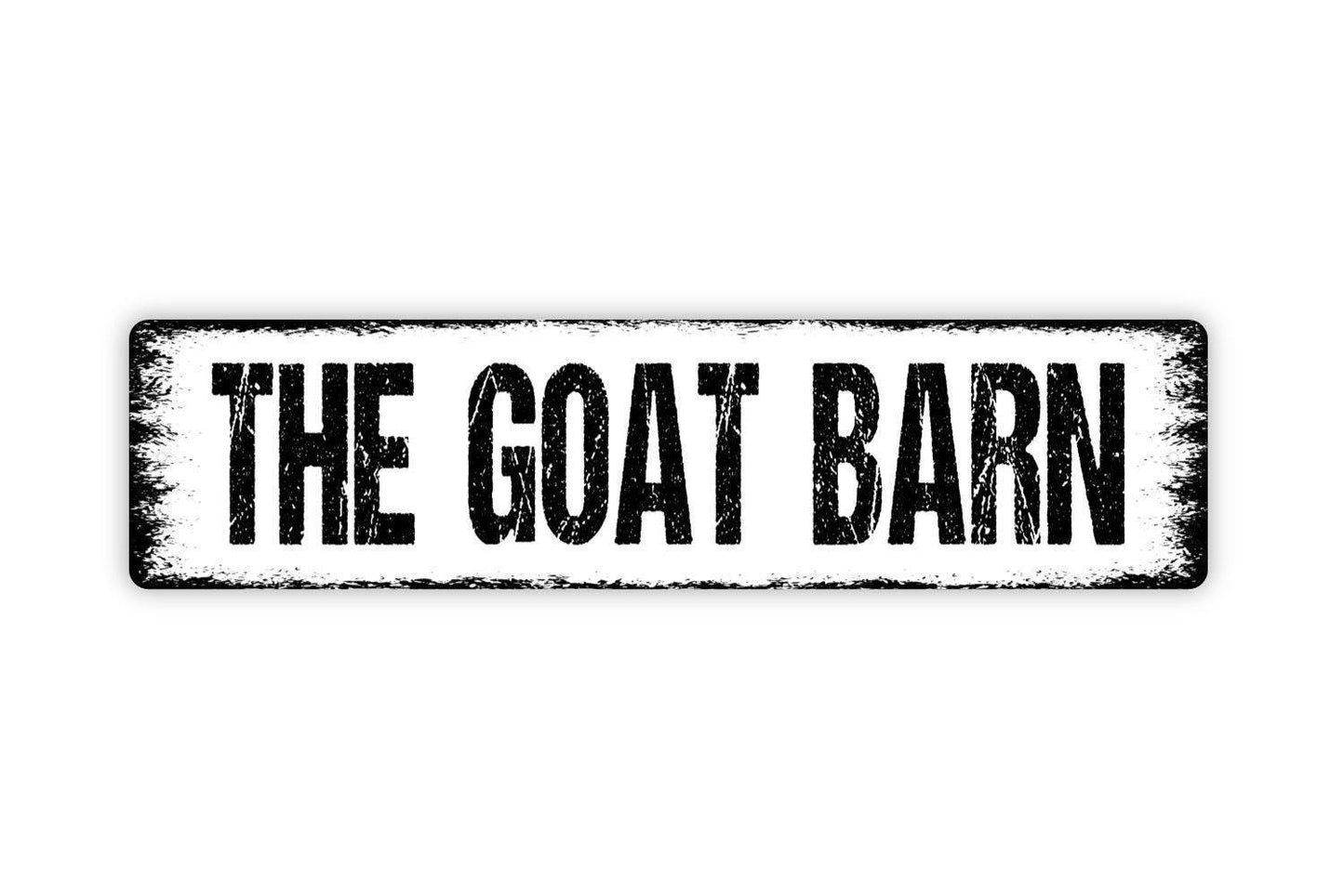 The Goat Barn Sign – Farm Animal Wall Decor for Barnyard or Homestead – Goat Lover Gift Sign – Country Farm Wall Art – Metal Sign or Sticker