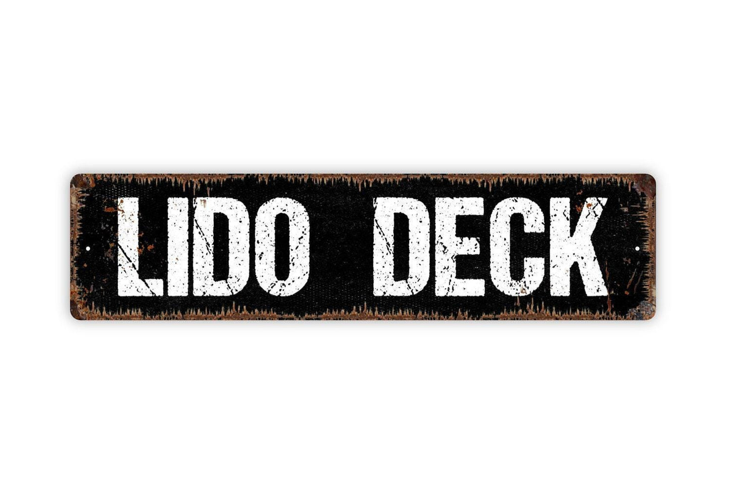 Lido Deck Sign - Boat Ship Swimming Pool Lounge Vinyl Sticker Or  Street Metal Sign or Door Name Plate Plaque