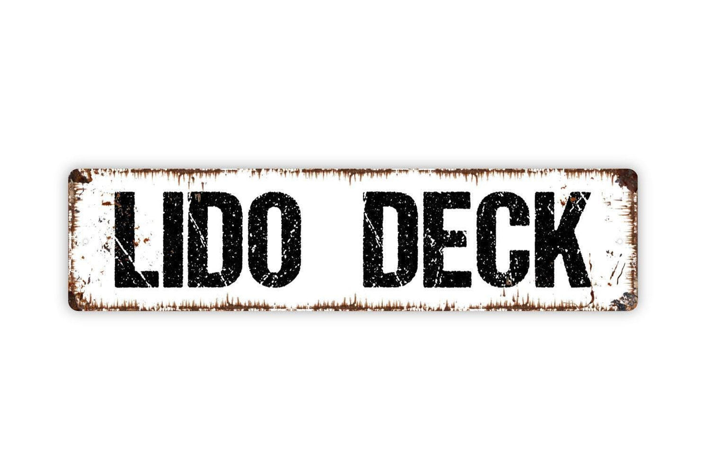 Lido Deck Sign - Boat Ship Swimming Pool Lounge Vinyl Sticker Or  Street Metal Sign or Door Name Plate Plaque
