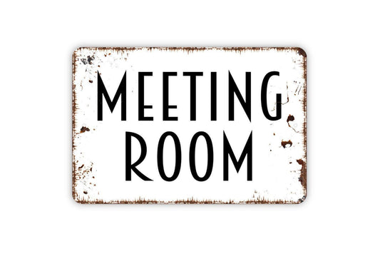 Meeting Room Sign, Metal Sign, Farmhouse Contemporary Modern Wall Metal Sign