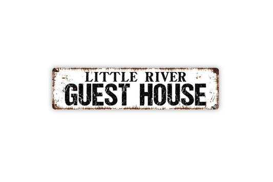 Personalized Guest House Sign - Guest Quarters Vacation Rental Vinyl Sticker Or  Street Metal Sign or Door Name Plate Plaque