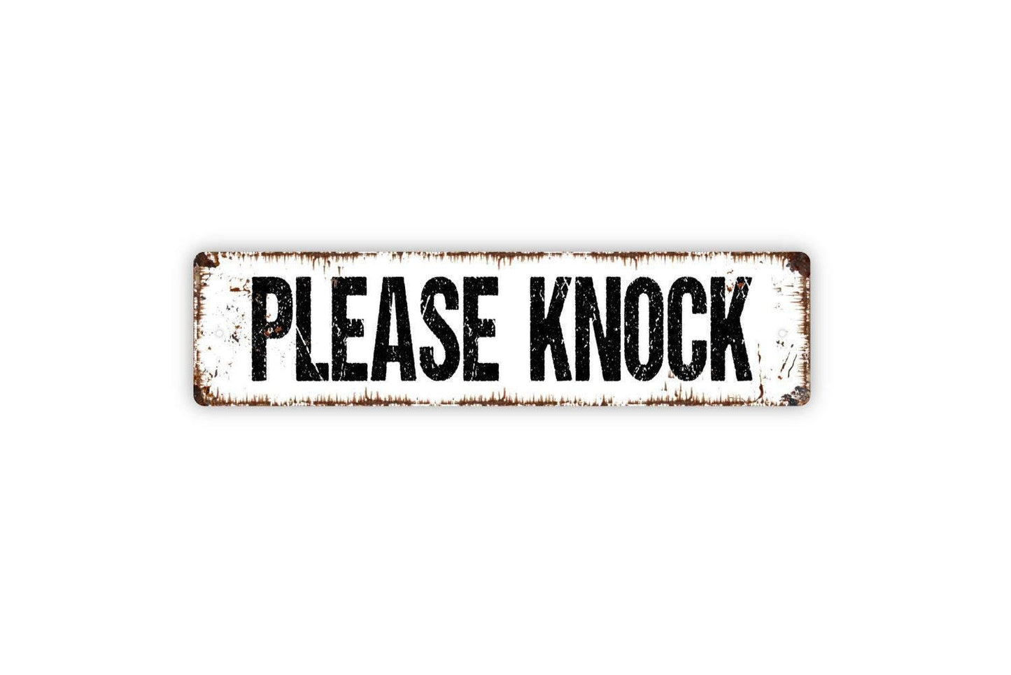 Please Knock Sign - Front Door Sign Private Residence Vinyl Sticker Or  Street Sign or Door Name Plate Plaque