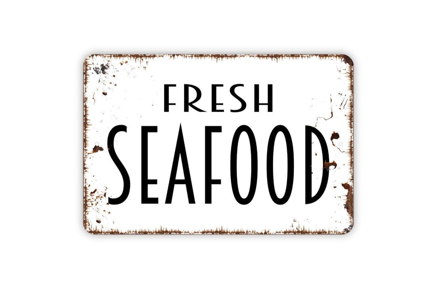 Fresh Seafood Sign - Kitchen Metal Wall Art