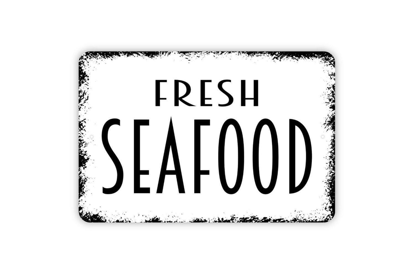 Fresh Seafood Sign - Kitchen Metal Wall Art