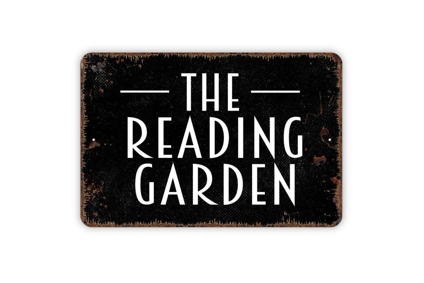 The Reading Garden Sign Metal or Vinyl Sticker | Book Lover Outdoor Decor | Library Garden Sign | Literary Wall Art | Reading Nook Sign