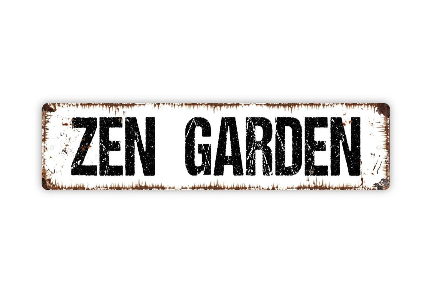 Zen Garden Sign - Vinyl Sticker Or  Metal Street Sign or Door Name Plate Plaque