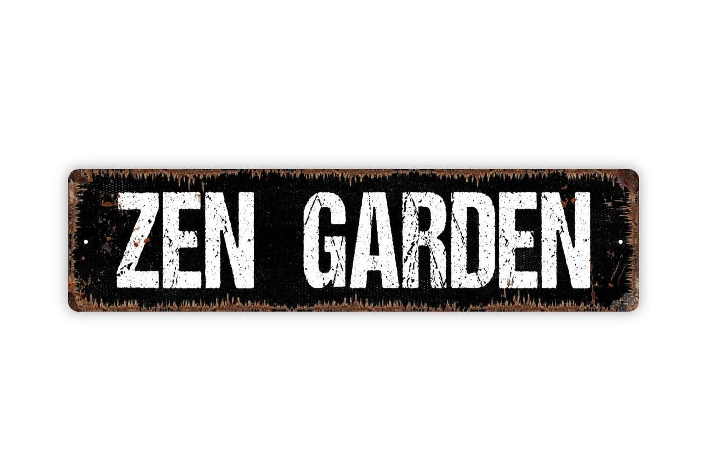 Zen Garden Sign - Vinyl Sticker Or  Metal Street Sign or Door Name Plate Plaque