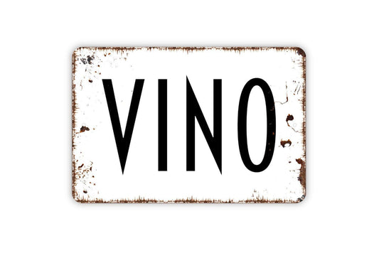 Vino Sign, Metal Sign, Farmhouse Contemporary Modern Wall Metal Sign