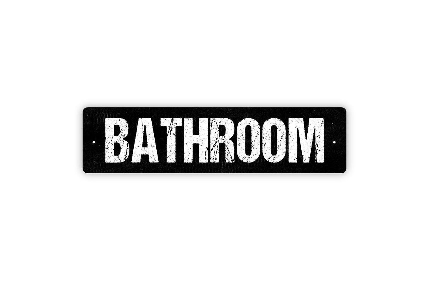 Bathroom Sign - Vinyl Sticker Or  Metal Street Sign or Door Name Plate Plaque
