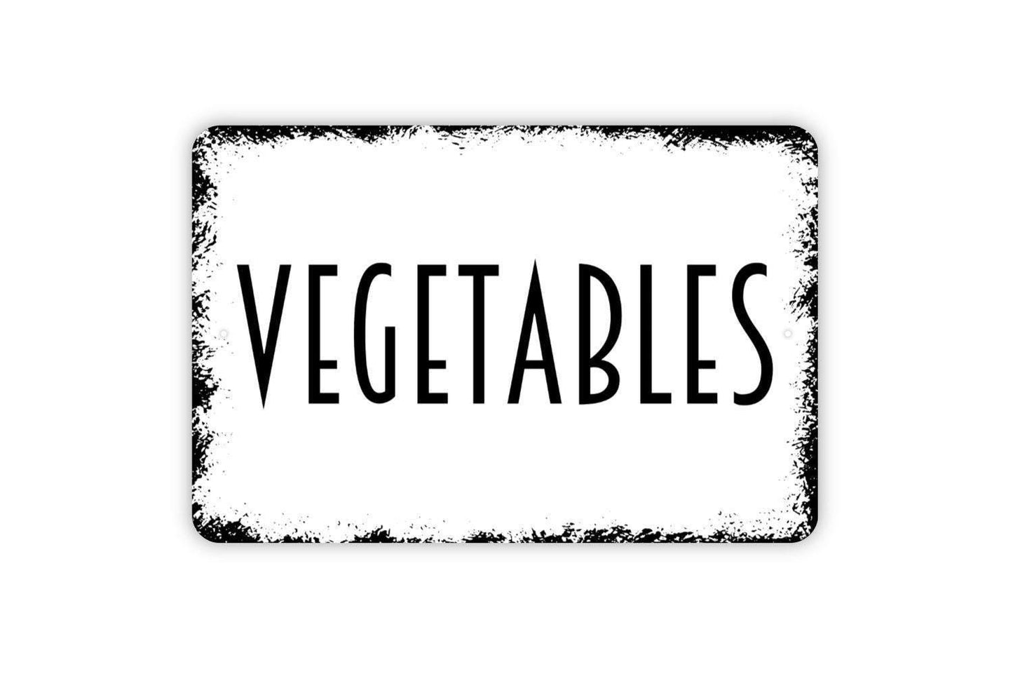 Vegetables Sign | Rustic Farmhouse Kitchen or Garden Sign | Country Style Market, Garden, or Pantry Metal Sign or Vinyl Sticker Décor