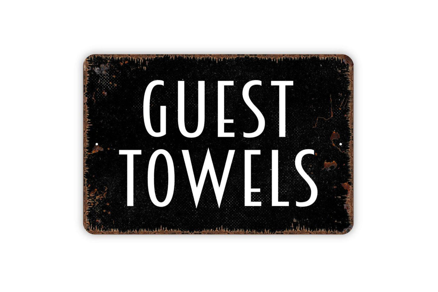 Guest Towels Sign - Bathroom or Swimming Pool Metal Wall Art