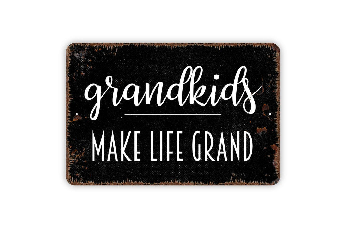 Grandkids Make Life Grand Sign | Family Wall Décor for Living Room, Entryway, or Porch | Metal Sign or Vinyl Sticker Gift for Grandparents