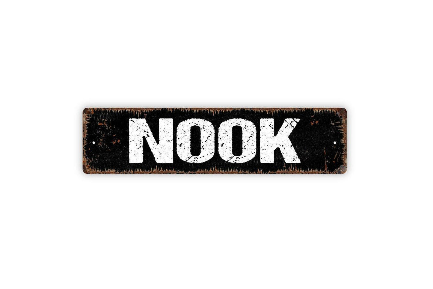 Nook Sign - Reading Corner Cubby Storage Vinyl Sticker Or  Street Metal Sign or Door Name Plate Plaque