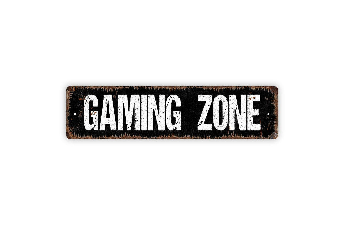 Gaming Zone Sign - Arcade Man Cave Media Video Games TV Farmhouse Style Decor Vinyl Sticker Or  Street Metal Sign or Door Name Plate Plaque