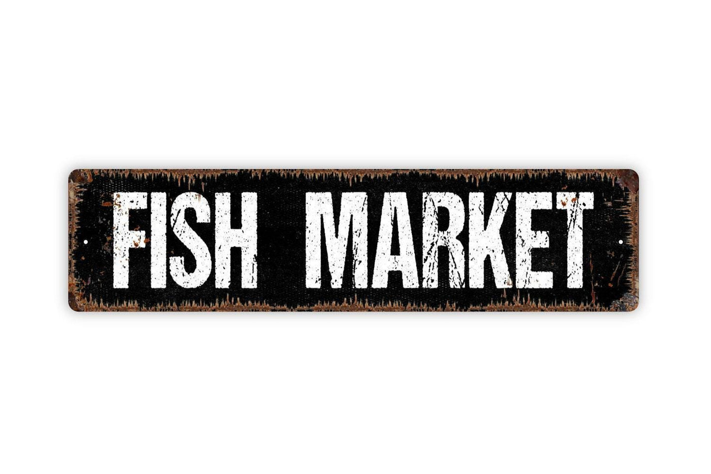 Fish Market Sign - Fish House Fishing Store Fresh Catch Seafood Vinyl Sticker Or  Street Metal Sign or Door Name Plate Plaque