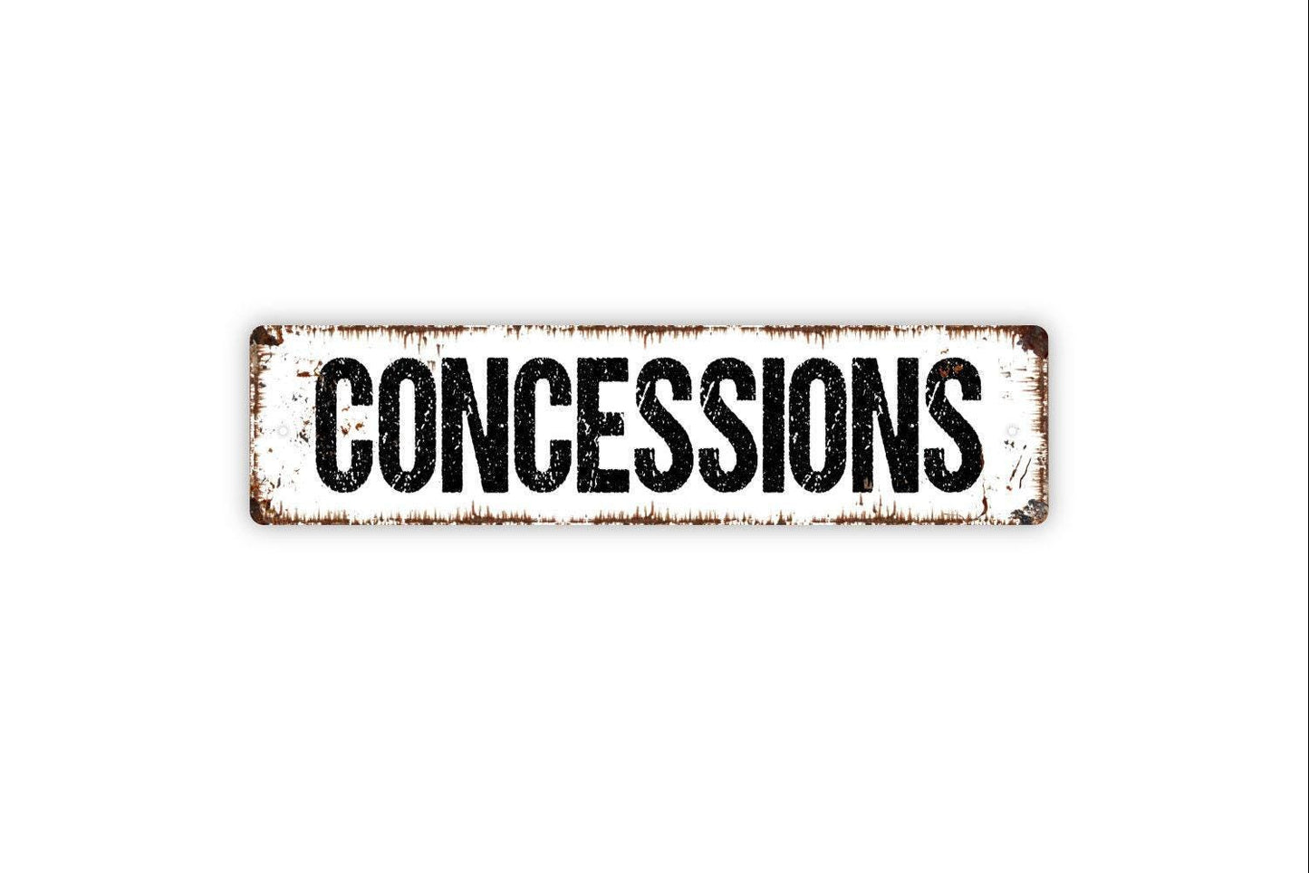 Concessions Sign | Rustic Snack Bar Wall Decor | Movie Theater or Carnival Sign | Custom Metal Sign or Vinyl Sticker | Food Stand Wall Art