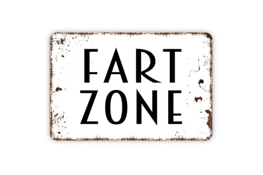Fart Zone Sign | Funny Bathroom Restroom Gag Decor | Metal Sign or Vinyl Sticker for Home Office Dorm Man Cave