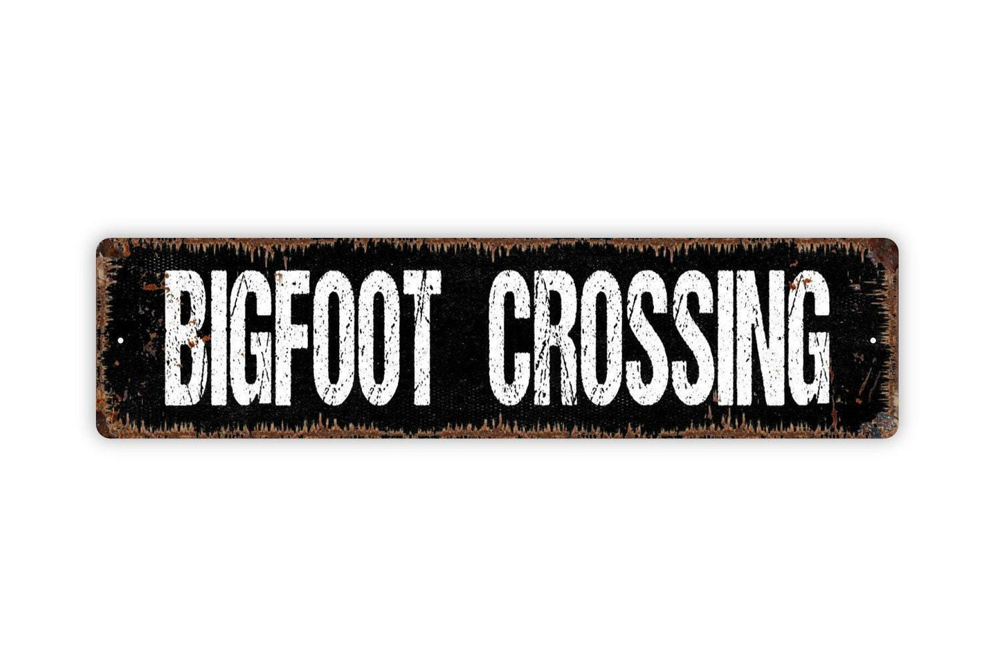 Bigfoot Crossing Sign | Rustic Outdoor Wall Decor | Funny Sasquatch Yard Sign | Custom Metal Sign or Vinyl Sticker | Cabin or Lodge Art
