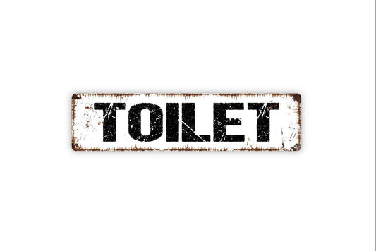 Toilet Sign - Bathroom Restroom Toilette El Bano Guest Bath Vinyl Sticker Or  Street Metal Sign or Door Name Plate Plaque