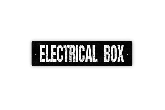 Electrical Box Sign - Electric Panel Room Electricity Danger Warning High Voltage Rustic Street Metal Sign or Door Name Plate Plaque