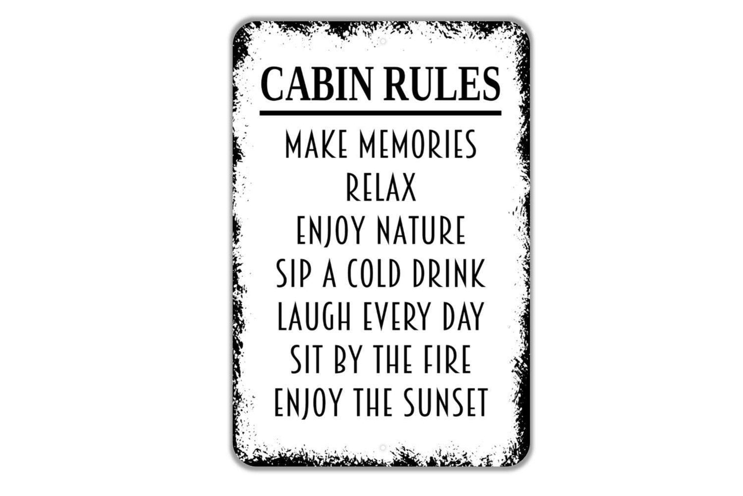 Cabin Rules Sign - Metal Indoor or Outdoor Wall Art