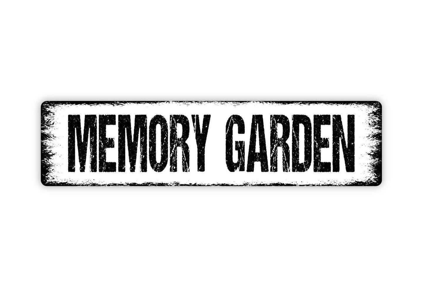 Memory Garden Sign - Remembrance Memorial Gardener Flowers Butterfly Vinyl Sticker Or  Street Metal Sign or Door Name Plate Plaque