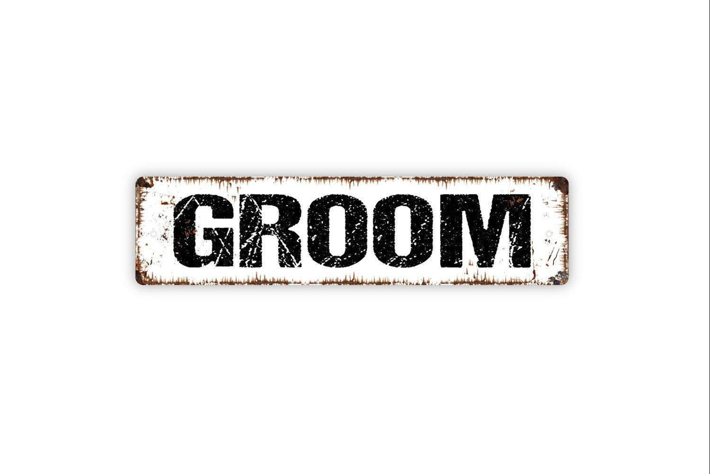Groom Sign - Wedding Just Married Groom Best Man Room Congratulations Party Vinyl Sticker Or  Street Metal Sign or Door Name Plate Plaque