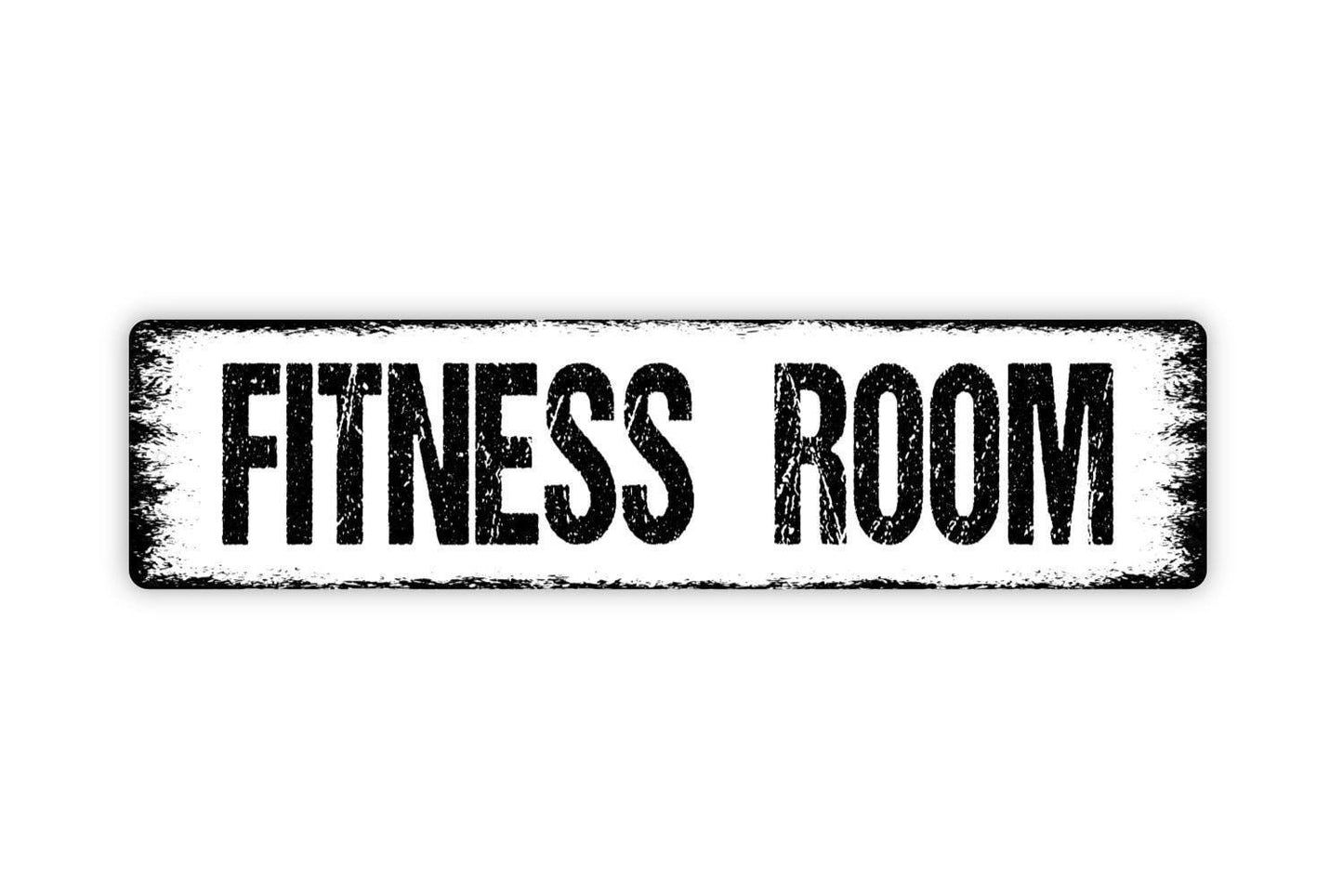 Fitness Room Sign - Vinyl Sticker Or  Metal Street Sign or Door Name Plate Plaque