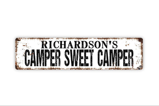 Personalized Camper Sweet Camper Sign, Custom Metal Sign, Vinyl Sticker Or  Street Sign or Door Name Plate Plaque