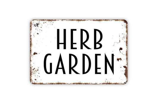 Herb Garden Sign, Metal Sign, Farmhouse Contemporary Modern Wall Metal Sign