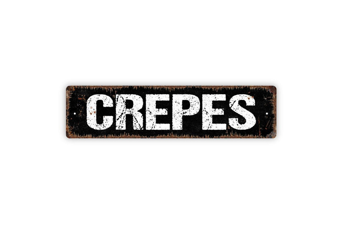 Crepes Sign | French Kitchen Wall Decor | Rustic Paris Cafe Breakfast Sign | Bakery Pastry Shop Wall Art | Metal Sign or Vinyl Sticker