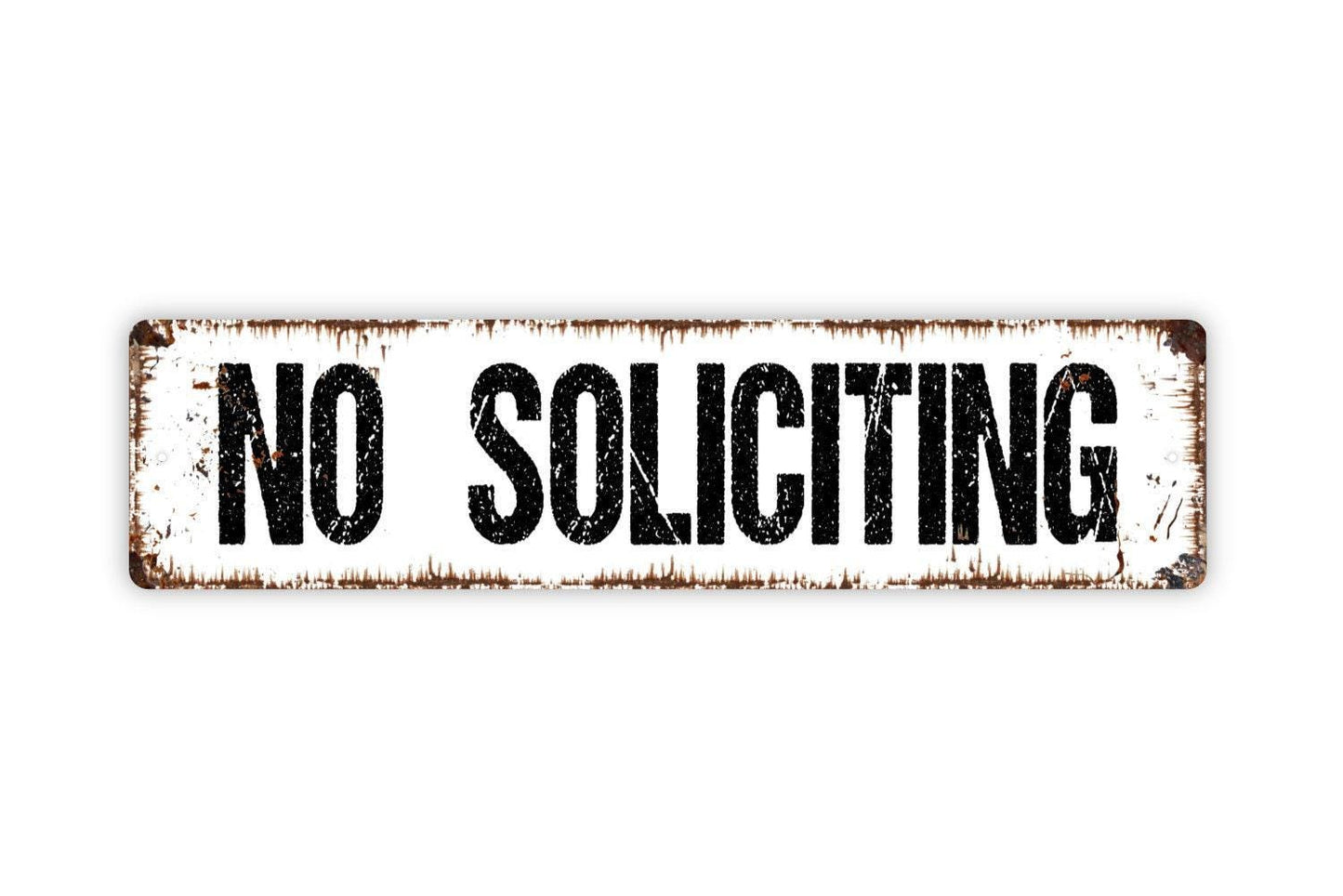 No Soliciting Sign - Private Residence Vinyl Sticker Or  Street Sign or Door Name Plate Plaque