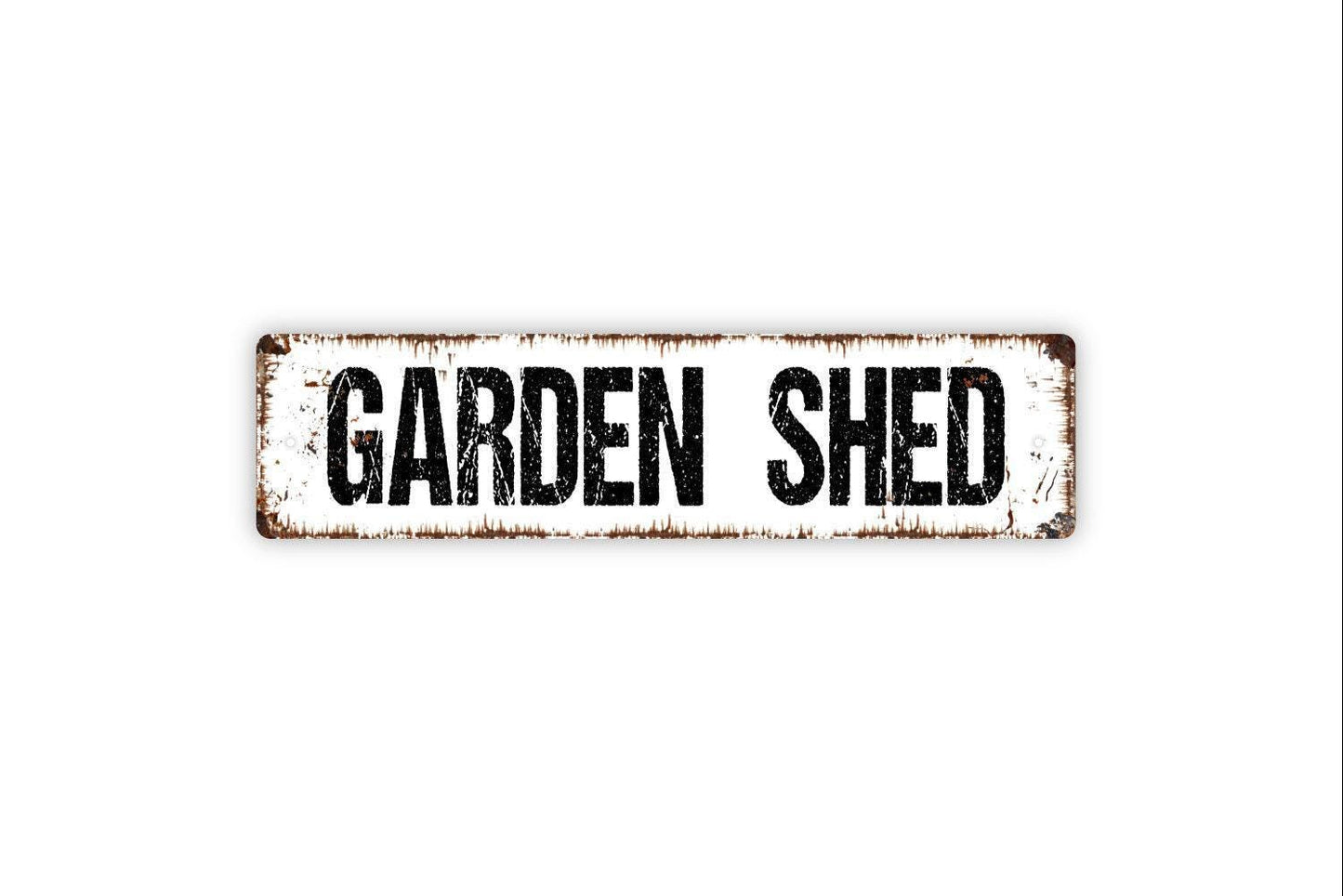 Garden Shed Sign - Gardener Greenhouse Grow Room Yard Storage Shed Vinyl Sticker Or  Street Metal Sign or Door Name Plate Plaque