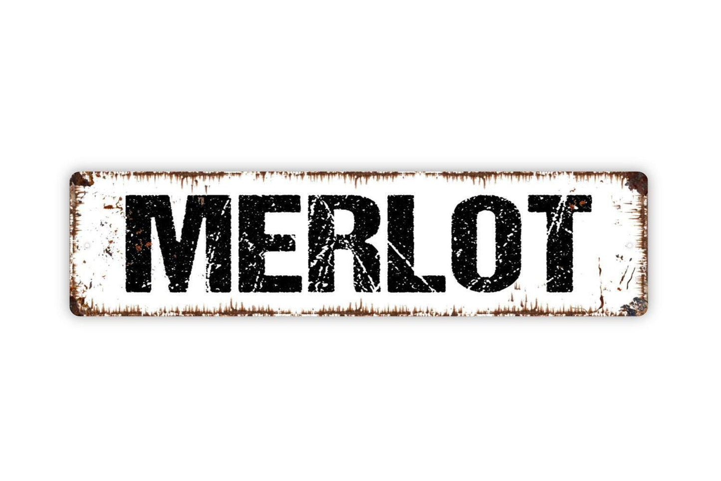 Merlot Sign - Wine Winery Vineyard Vinyl Sticker Or  Street Metal Sign or Door Name Plate Plaque