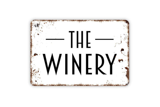 The Winery Sign, Metal Sign, Farmhouse Contemporary Modern Wall Metal Sign