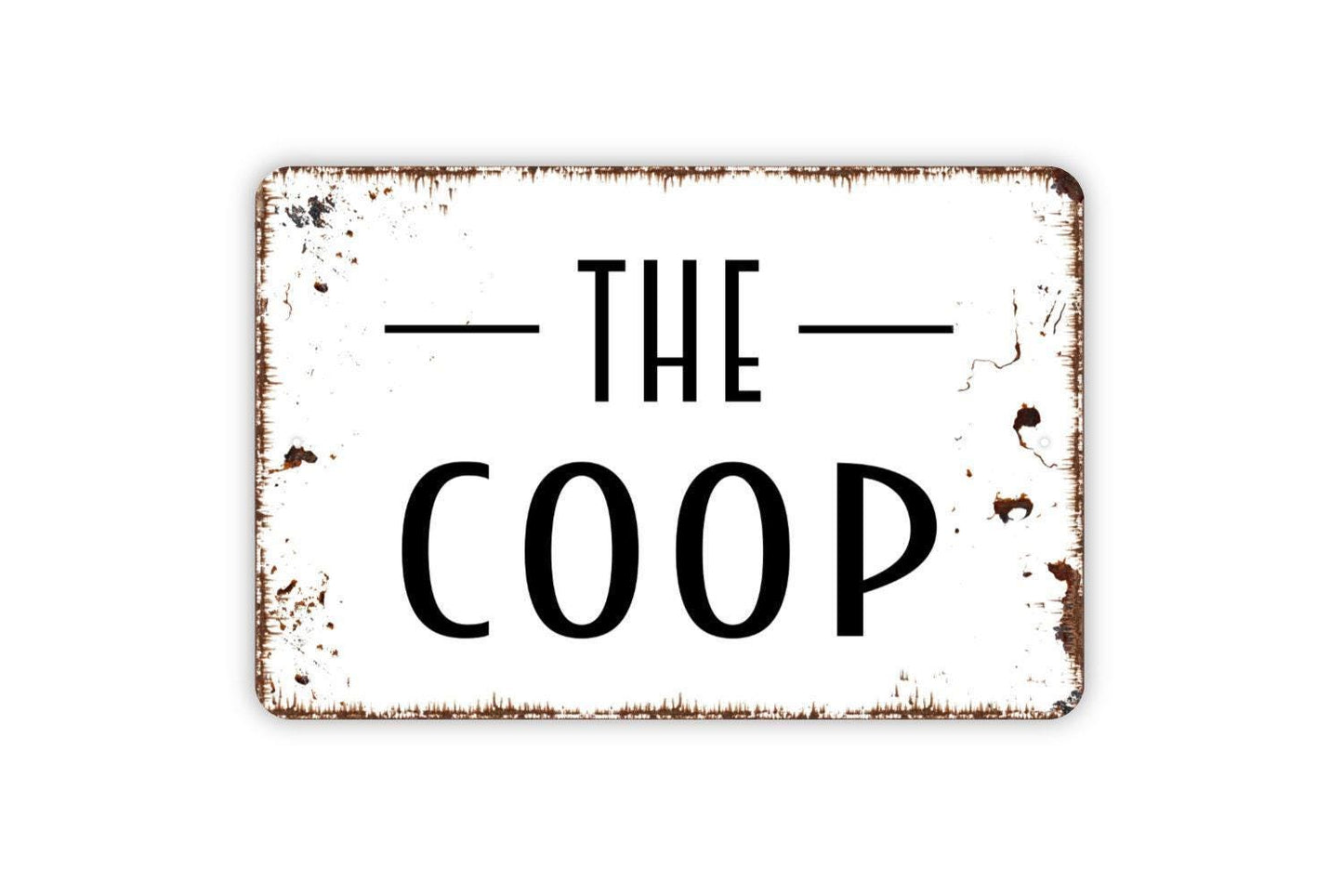 The Coop Sign - Chicken or Duck Metal Sign, Farmhouse Contemporary Modern Wall Metal Sign