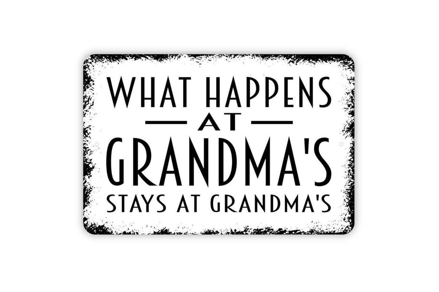 What Happens at Grandma’s Stays at Grandma’s Sign | Funny Grandma Wall Art | Farmhouse Grandparent Sign | Rustic Family Home Decor Gift