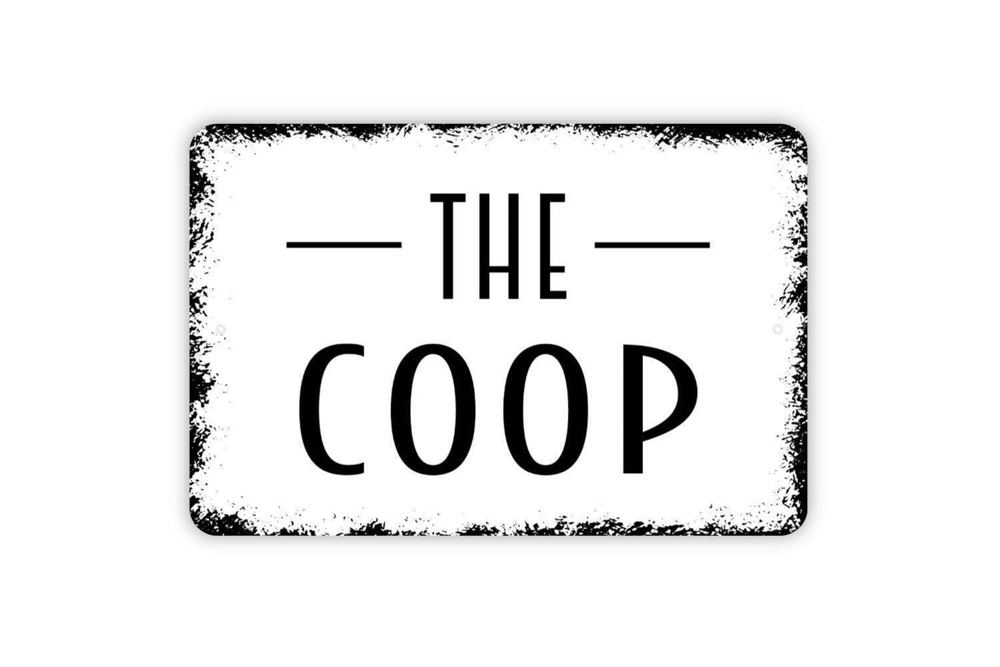 The Coop Sign - Chicken or Duck Metal Sign, Farmhouse Contemporary Modern Wall Metal Sign