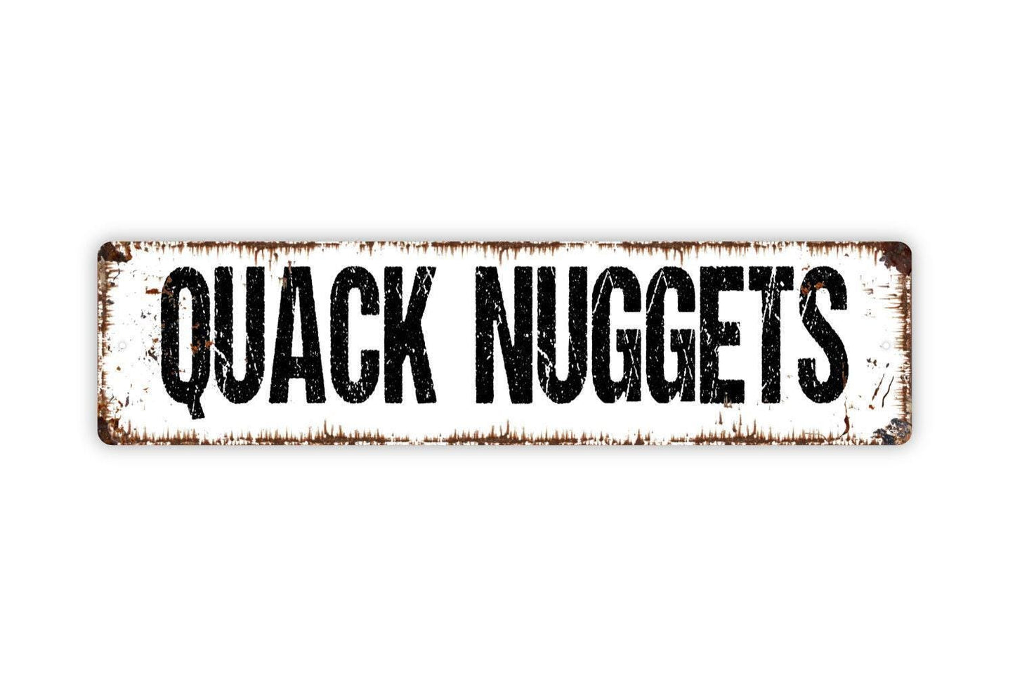 Quack Nuggets Sign - Coop Duck Waterfowl Hen House Fresh Eggs Vinyl Sticker Or  Street Metal Sign or Door Name Plate Plaque