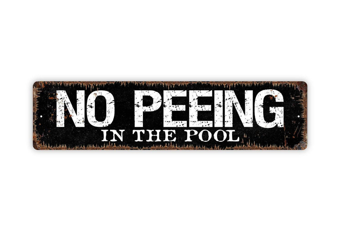 No Peeing in the Pool Sign Metal or Vinyl Sticker | Funny Pool Rules Wall Art | Swimming Pool Decor | Backyard Pool Sign | Pool Party Sign