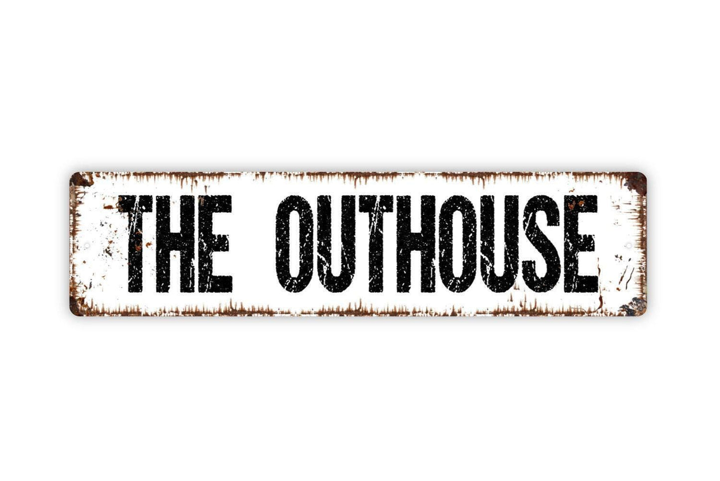 The Outhouse Sign - Restroom Bathroom Toilet Vinyl Sticker Or  Street Metal Sign or Door Name Plate Plaque